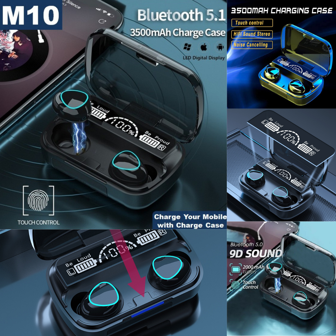 M10 TWS Earbuds - Wireless Touch Bluetooth 5.1 Earphones